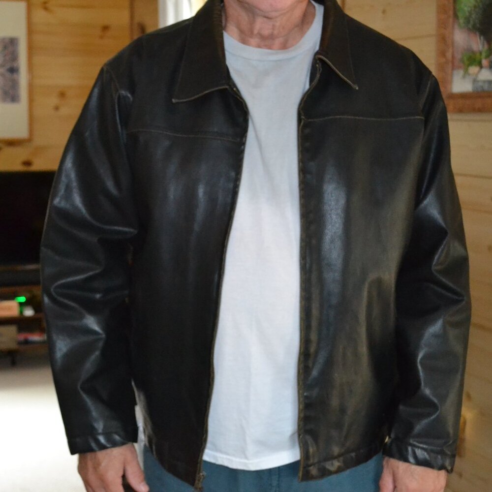 Mens vintage Arizona faux leather jacket